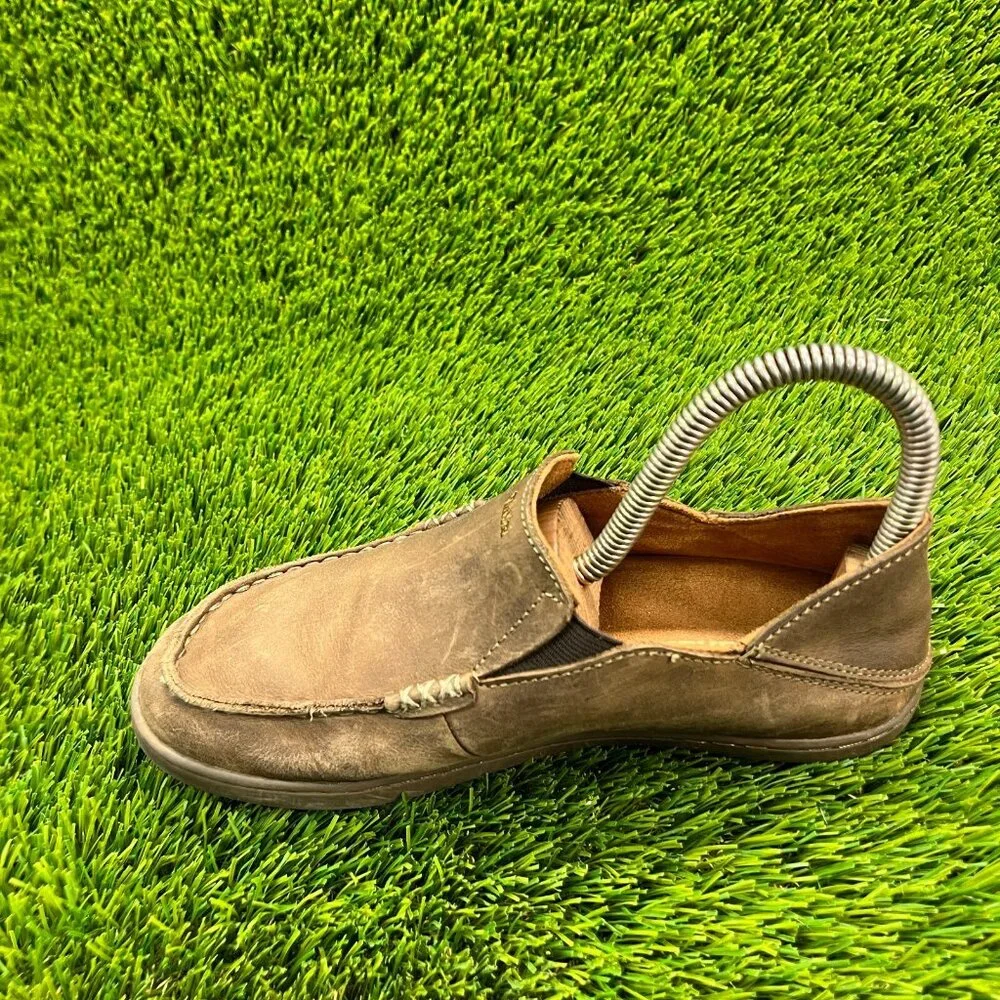 OluKai Moloa Kids Boys Size 3Y Brown Casual Classic Slip On Shoes Loafers